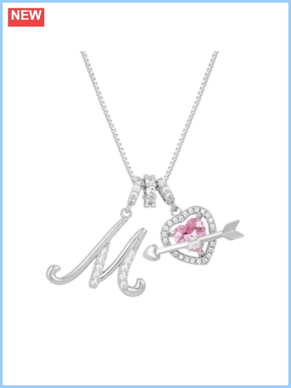 14K Gold Plated Initial Heart Pendant Necklace Adjustable Chain